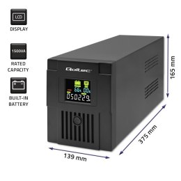 Zasilacz awaryjny UPS | Monolith | 1500VA | 900W | LCD | USB Qoltec