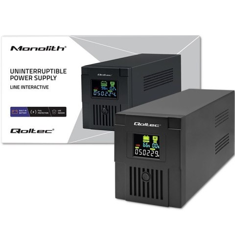 Zasilacz awaryjny UPS | Monolith | 1500VA | 900W | LCD | USB Qoltec Zasilacz awaryjny UPS | Monolith | 1500VA | 900W | LCD | USB Qoltec