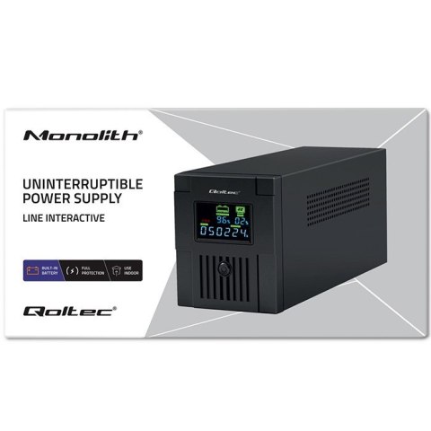 Zasilacz awaryjny UPS | Monolith | 1500VA | 900W | LCD | USB Qoltec Zasilacz awaryjny UPS | Monolith | 1500VA | 900W | LCD | USB Qoltec