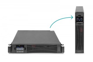 Zasilacz awaryjny UPS Online Rack 19" LCD, 2000VA/2000W, 4x12V/9Ah, 8xC13, USB, RS232, RJ45 Digitus