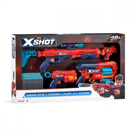 Zestaw wyrzutni Excel Combo Hawk + Xcess + Fury 4 + Micro ZURU X-Shot Zestaw wyrzutni Excel Combo Hawk + Xcess + Fury 4 + Micro ZURU X-Shot