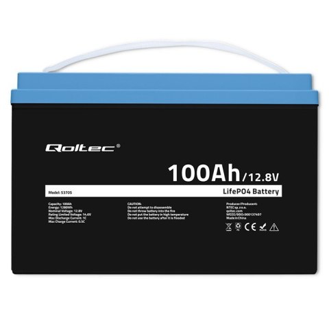 Akumulator LiFePO4 Litowo-Żelazowo-Fosforanowy | 12.8V " 100Ah | 1280Wh | BMS Qoltec Akumulator LiFePO4 Litowo-Żelazowo-Fosforanowy | 12.8V " 100Ah | 1280Wh | BMS Qoltec