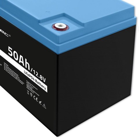 Akumulator LiFePO4 Litowo-Żelazowo-Fosforanowy | 12.8V | 50Ah | 640Wh | BMS Qoltec Akumulator LiFePO4 Litowo-Żelazowo-Fosforanowy | 12.8V | 50Ah | 640Wh | BMS Qoltec