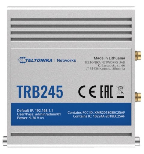 Bramka LTE TRB245 (Cat 4), 3G, 2G, RS232/RS485, Ethernet TELTONIKA Bramka LTE TRB245 (Cat 4), 3G, 2G, RS232/RS485, Ethernet TELTONIKA