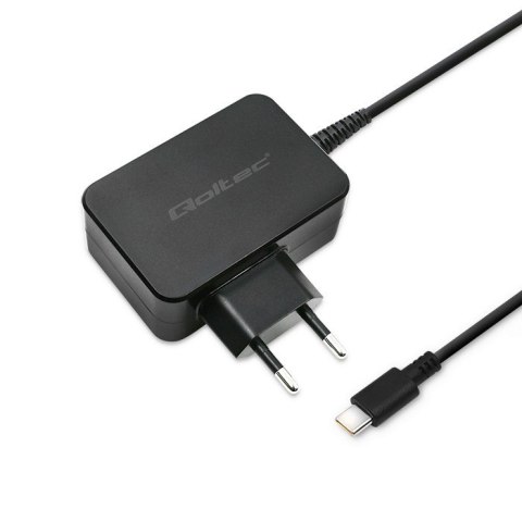 Ładowarka sieciowa 65W | 5-20V | 3-3.25A | USB typ C | PD | Czarna Qoltec