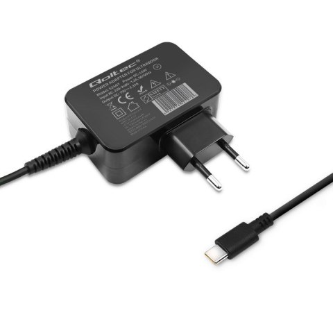 Ładowarka sieciowa 65W | 5-20V | 3-3.25A | USB typ C | PD | Czarna Qoltec