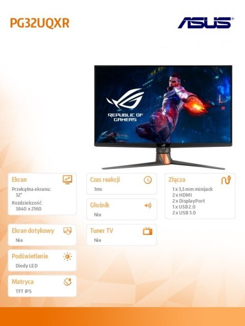 Monitor 32 cale PG32UQXR Asus Monitor 32 cale PG32UQXR Asus