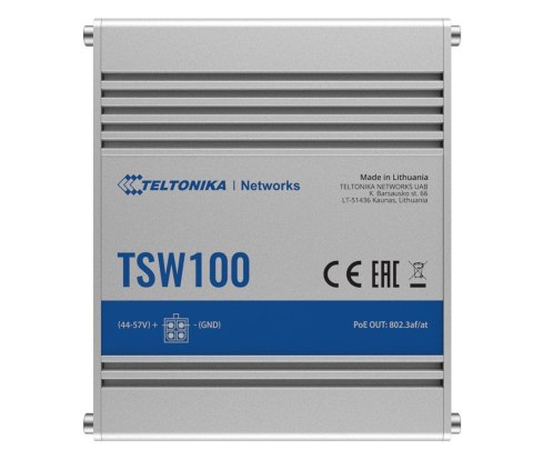 Przełącznik przemysłowy TSW100 4xPoE+, 5xGigabit TELTONIKA Przełącznik przemysłowy TSW100 4xPoE+, 5xGigabit TELTONIKA