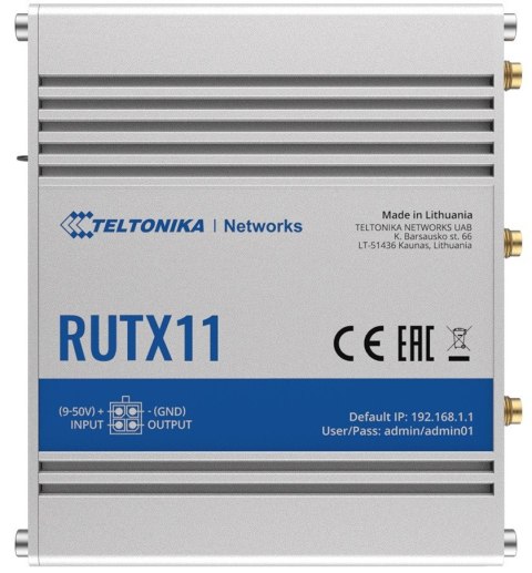 Router LTE RUTX11(Cat 6), WiFi, BLE, GNSS, Ethernet TELTONIKA Router LTE RUTX11(Cat 6), WiFi, BLE, GNSS, Ethernet TELTONIKA
