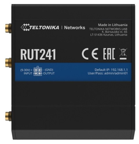 Router LTE RUT241 (Cat 4), 4G, WiFi, Ethernet TELTONIKA Router LTE RUT241 (Cat 4), 4G, WiFi, Ethernet TELTONIKA