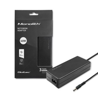 Zasilacz 40W | 12V | 3.33A | 5.5*2.1 | + kabel zasilający Qoltec