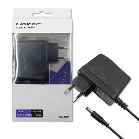 Zasilacz wtyczkowy 24W | 12V | 2A | 5.5*2.1 Qoltec