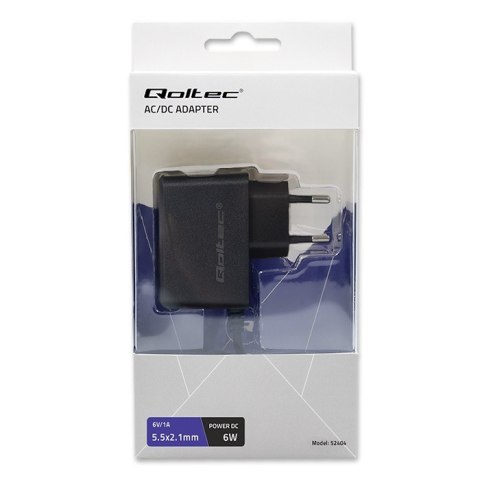 Zasilacz wtyczkowy 6W | 6V | 1A | 5.5*2.1 Qoltec