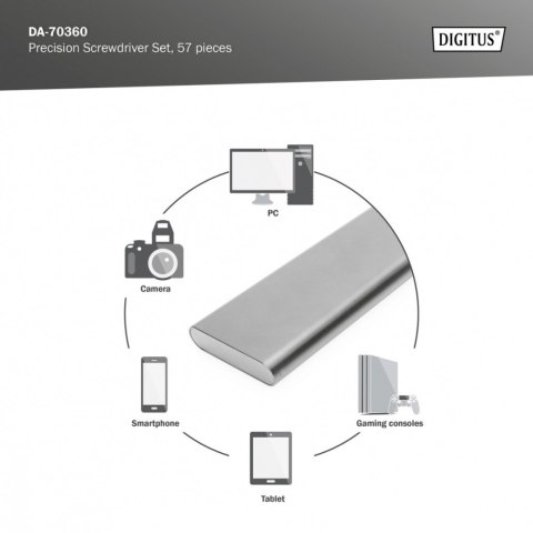 Zestaw narzędzi 57 częściowy śrubokręt/wkrętak Digitus