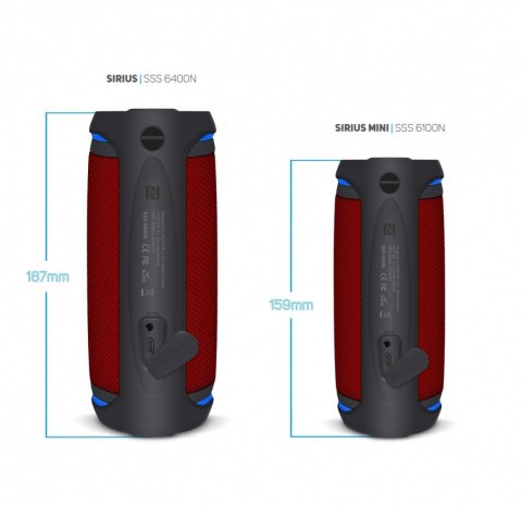 Głośnik Bluetooth SSS 6400 Sirius 30W, TWS, NFC, IPX6 Czerwony Sencor Głośnik Bluetooth SSS 6400 Sirius 30W, TWS, NFC, IPX6 Czerwony Sencor