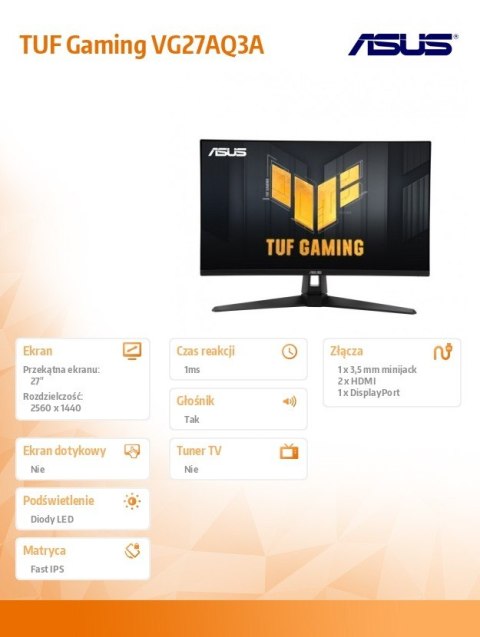 Monitor 27 cali VG27AQ3A Asus Monitor 27 cali VG27AQ3A Asus