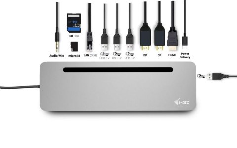 Stacja dokująca USB-C Metal Ergonomic 4K 3x Display Docking Station PD 100W I-tec Stacja dokująca USB-C Metal Ergonomic 4K 3x Display Docking Station PD 100W I-tec