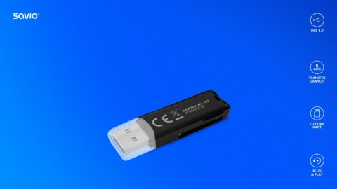 Czytnik kart SD, USB 2.0, 480 Mbps, AK-63 Savio