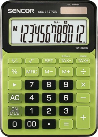 Kalkulator biurkowy SEC 372GN, duży 12 cyfrowy wyświetlacz LCD Sencor