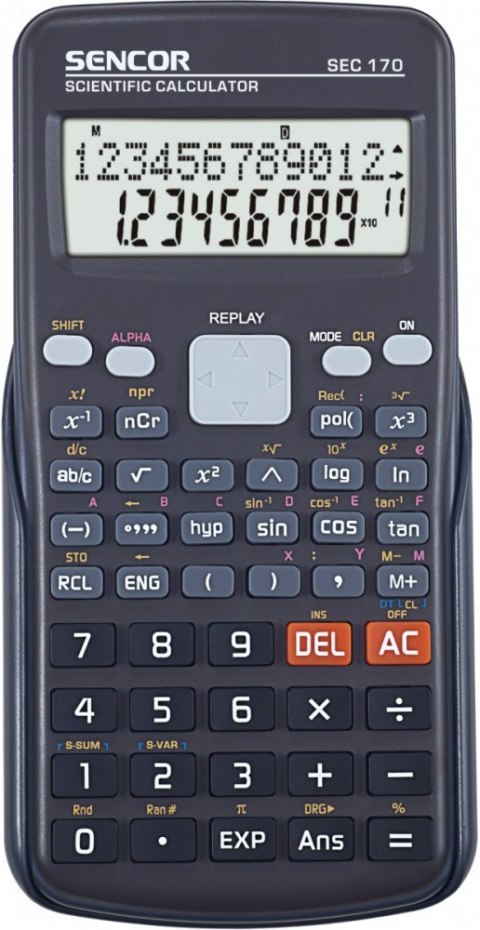 Kalkulator naukowy SEC 170, 240 funkcji, LCD dwuwierszowy 12i10+2 Sencor Kalkulator naukowy SEC 170, 240 funkcji, LCD dwuwierszowy 12i10+2 Sencor