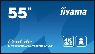 Monitor wielkoformatowy 55 cale LH5560UHS-B1AG matowy 24h/7 500(cd/m2) VA 3840 x 2160 UHD(4K) Android.11 Wifi CMS(iiSignage2) IIYAMA