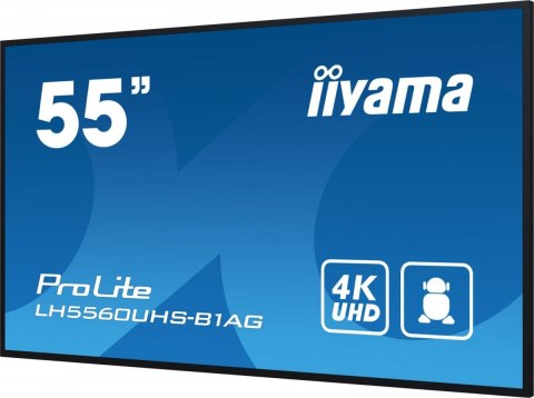 Monitor wielkoformatowy 55 cale LH5560UHS-B1AG matowy 24h/7 500(cd/m2) VA 3840 x 2160 UHD(4K) Android.11 Wifi CMS(iiSignage2) IIYAMA
