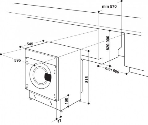Pralka do zabudowy BIWMWG81485PL Whirlpool