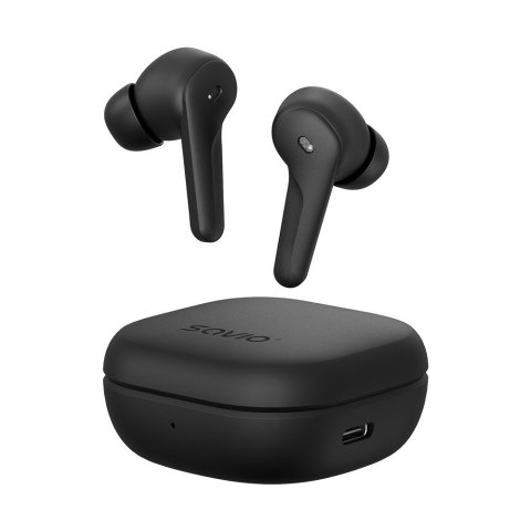 Słuchawki bezprzewodowe Bluetooth 5.3 z mikrofonem, ANC, ENC, QC, TWS-12 Savio