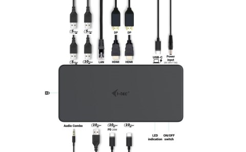 Stacja dokująca USB 3.0 / USB-C / Thunderbolt 3 Professional Dual 4K Display Docking Station Generation 2 + Power Delivery 100W I-tec Stacja dokująca USB 3.0 / USB-C / Thunderbolt 3 Professional Dual 4K Display Docking Station Generation 2 + Power Delivery 100W I-tec