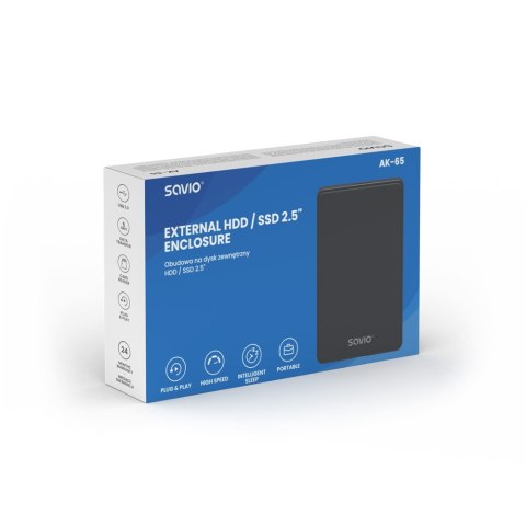 Zewnętrzna obudowa na dysk HDD/SDD 2,5 cala, USB 3.0, AK-65 Savio