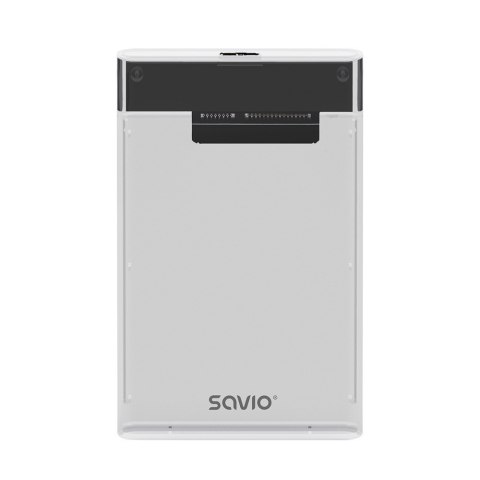 Zewnętrzna obudowa na dysk HDD/SSD 2.5", USB 3.0, AK-66, transparentna Savio