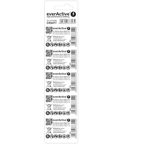 Baterie litowe mini CR2477 blister 5 szt. EverActive Baterie litowe mini CR2477 blister 5 szt. EverActive