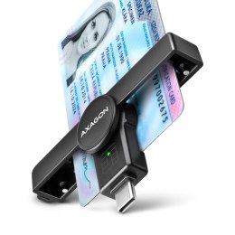 CRE-SMPC Czytnik kart identyfikacyjnych PocketReader USB-C AXAGON