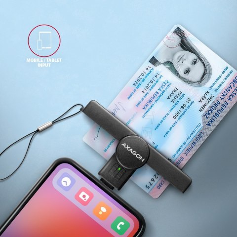CRE-SMPC Czytnik kart identyfikacyjnych PocketReader USB-C AXAGON CRE-SMPC Czytnik kart identyfikacyjnych PocketReader USB-C AXAGON