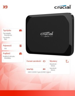 Dysk SSD X9 1TB USB-C 3.2 Gen2 Crucial