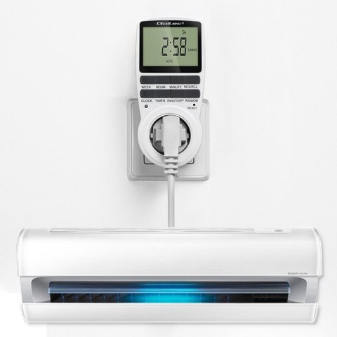Elektroniczny programator czasowy PC0628 | 3680W | 16A | LCD Qoltec Elektroniczny programator czasowy PC0628 | 3680W | 16A | LCD Qoltec