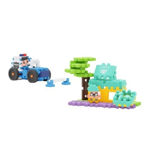 Klocki konstrukcyjne Waffle mini - Auto policyjne i sklep jubilerski Marioinex Klocki konstrukcyjne Waffle mini - Auto policyjne i sklep jubilerski Marioinex