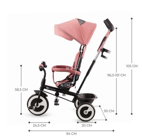 Rowerek trójkołowy ASTON ROSE PINK Kinderkraft Rowerek trójkołowy ASTON ROSE PINK Kinderkraft