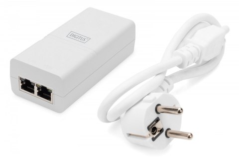Zasilacz/Adapter PoE+ 802.3at, max. 52V 30W Gigabit 10/100/1000 Mbps, aktywny, Biały Digitus