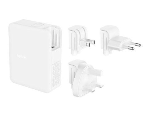 Ładowarka ścienna 140W 4-ports (3xC 1xA) UK, EU, US Plugs biała Belkin Ładowarka ścienna 140W 4-ports (3xC 1xA) UK, EU, US Plugs biała Belkin
