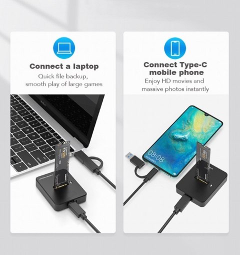 Stacja dokujaca dysków M.2 SATA i NVME USB-C Gembird