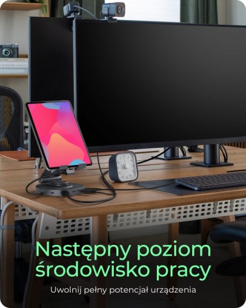 Uchwyt na tableta/smartfona z wbudowaną stacją dokujacą IB-TH100-DK IcyBox Uchwyt na tableta/smartfona z wbudowaną stacją dokujacą IB-TH100-DK IcyBox