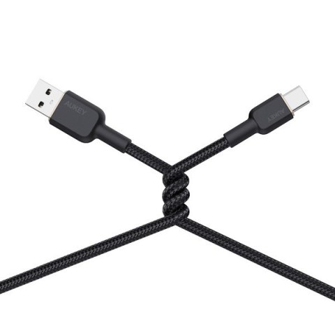 CB-NAC1 kabel USB-C - USB-A 1m 60W PD 3A 20V nylonowy oplot czarny