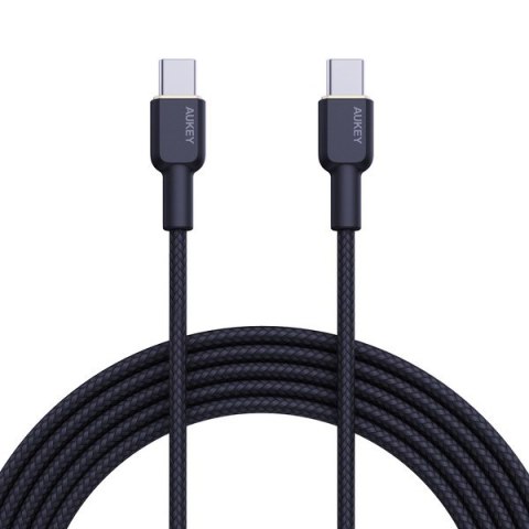 CB-NCC1 kabel USB-C - USB-C 1m 60W PD 3A 20V nylonowy oplot czarny AUKEY