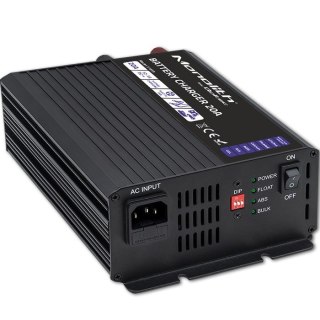 Inteligentna ładowarka Monolith do akumulatorów LiFePO4 AGM GEL SLA | 20A | 12V Qoltec