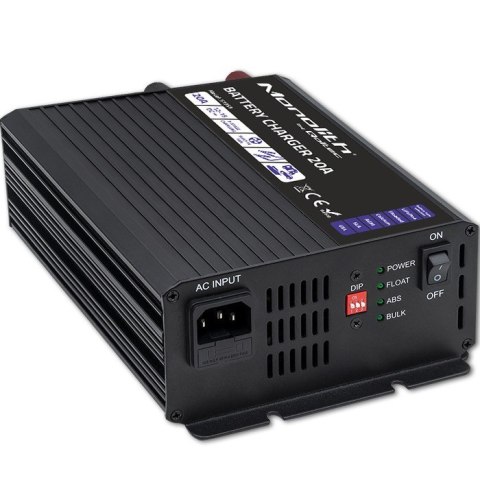 Inteligentna ładowarka Monolith do akumulatorów LiFePO4 AGM GEL SLA | 20A | 12V Qoltec Inteligentna ładowarka Monolith do akumulatorów LiFePO4 AGM GEL SLA | 20A | 12V Qoltec