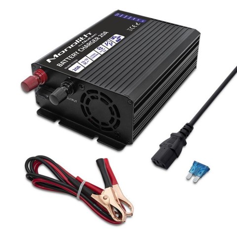 Inteligentna ładowarka Monolith do akumulatorów LiFePO4 AGM GEL SLA | 20A | 12V Qoltec Inteligentna ładowarka Monolith do akumulatorów LiFePO4 AGM GEL SLA | 20A | 12V Qoltec