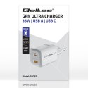 Ładowarka sieciowa 35W GaN ULTRA | 5-20V | 2.25-3A | 1 x USB typ C PD | 1 x USB | Biała Qoltec