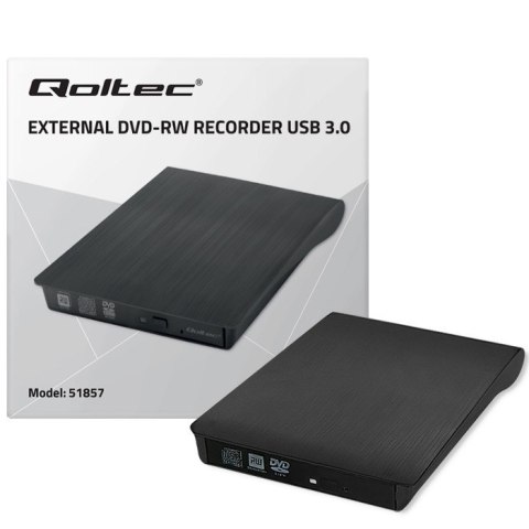 Nagrywarka DVD-RW zewnętrzna | USB 3.0 | Czarna Qoltec Nagrywarka DVD-RW zewnętrzna | USB 3.0 | Czarna Qoltec