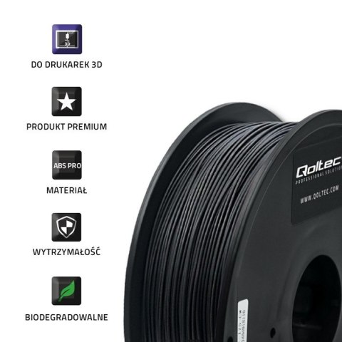 Profesjonalny filament do druku 3D | ABS PRO | 1.75mm | 1kg | Czarny Qoltec